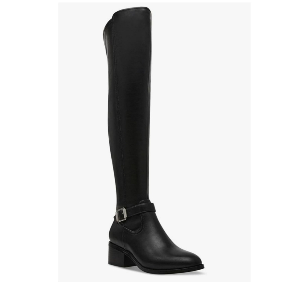 DV Dolce Vita Elyse Black Over The Knee Riding Boots Buckle Detail Women’s 7
